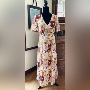 Sezane Floral Front Button Dress